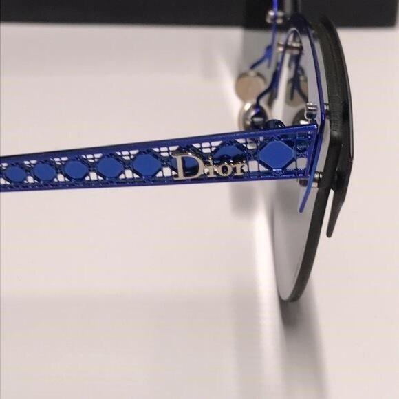 New Authentic CHRISTIAN DIOR Metal DioramaClub Sunglasses – Black & Blue - Picture 11 of 13